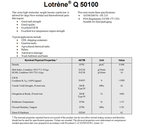 Granulés de PEHD vierges de qualité alimentaire HDPE HXM 50100 MFR <span class=keywords><strong>10</strong></span>.0 pour le thermoformage et le moulage par soufflage, pour réservoirs de carburant et bidons - Product Image 6