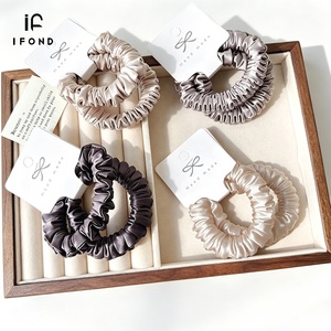 IFOND Fornitura all'Ingrosso 2 Pezzi Elastici per Capelli Minimalisti in Raso con Volant Multicolore per Donne e Ragazze, per <span class=keywords><strong>Acconciature</strong></span> Quotidiane e da Festa - Product Image 2