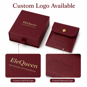 Caja de joyería estilo cajón y set de bolsas de terciopelo con cierre de botón, venta al por mayor, logotipo dorado personalizado para almacenamiento de anillos, pendientes y collares - Product Image 2