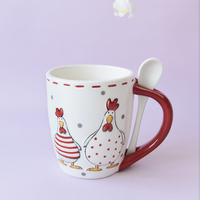 Service de table BONWILL Happy Farmhouse, ensemble de vaisselle en céramique avec motif d'animaux mignons, tasse à café mignonne