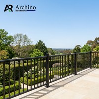 Rampe d'escalier décorative de luxe en alliage d'aluminium, balustrade de balcon minimaliste noire pour projets de bricolage de villas et d'appartements