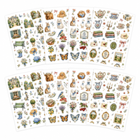Autocollants personnalisés de fleurs botaniques, style Cottagecore, vintage, pour journal, en vinyle découpé, imperméables pour enfants