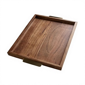 High Grade Acacia Eco Friendly Durable Rectangular Wooden Serving <b>Tray</b> <b>Large</b> Capacity Handmade for Restaurants - Product Image 5