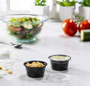 ขายส่ง ถ้วยซอสพลาสติกขนาดเล็กแบบใช้แล้วทิ้ง 1 ออนซ์ 2 ออนซ์ 4 ออนซ์ สำหรับร้านอาหาร พร้อมฝาปิด - Product Image 6