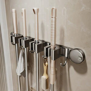 Support de balai d'angle à fixation murale Blue Vine, 48 pouces, rectangulaire, durable, gain de place, pour salle de bain, crochets pour balais - Product Image 3