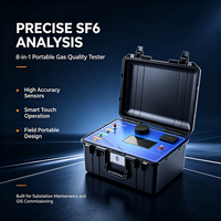 Analyseur de gaz portable à écran tactile, test simultané SO2 H2S CO HF O2 CF4, transfert de données WIFI, détecteur de gaz SF6 pour sous-stations