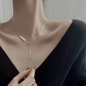 Collar de Clavícula Elegante y Moderno para Mujer, con Cadena de Eslabones, Estilo Minimalista, Ideal para Fotos de <span class=keywords><strong>Instagram</strong></span> - Product Image 1