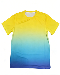 T-shirts de sport décontractés à manches courtes, respirants, anti-transpiration, séchage rapide, extensibles, 100g, dégradé, pour la course et le fitness - Product Image 3