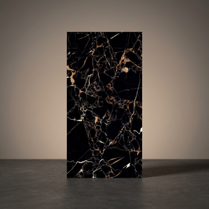 Black Portoro Polished Glazed Porcelain Tiles 600x1200mm Acid Resistant High Gloss Marble Floor Wall - Product Image 2