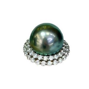 แหวนมุกดำตาฮิติระดับไฮเอนด์พร้อมเงิน S925 ขนาด 14-15 มม. พร้อมกล่องของขวัญสำหรับเดินทาง - Product Image 4