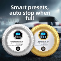 Compresseur d'air portable 12V intelligent avec affichage numérique et préréglages pour pneus, surveillance de la pression des pneus, pompe à air pour voiture en ABS