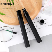 En gros 10ml Portable Échantillon Parfum Vaporisateur Vide Mat Noir Vaporisateur En Verre pour Emballage Cosmétique
