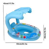 Bouée de bain pour bébé (avec auvent solaire) - Jouet de bain coloré en PVC pour tout-petits (1-3 ans)