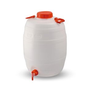 Barile in Plastica da 50 Litri con Rubinetto e Maniglia per Conservazione Alimenti, Altezza 56cm, Diametro 39cm - Product Image 1