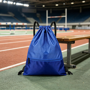 Sac à cordon de bonne qualité avec logos personnalisés, sacs à cordon promotionnels, sac à cordon de football, sac à dos de sport à cordon - Product Image 2