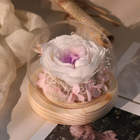 Élégante Pivoine Éternelle Préservée sous Cloche en Verre – Fleurs Naturelles Authentiques pour la Fête des Mères et la Décoration de Fêtes à Domicile