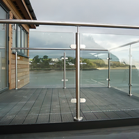 12mm verre trempé garde-corps balcon Plan 304ss support poste salle de bain porche balustres garde-corps en verre escaliers à l'intérieur 40 pouces colonne