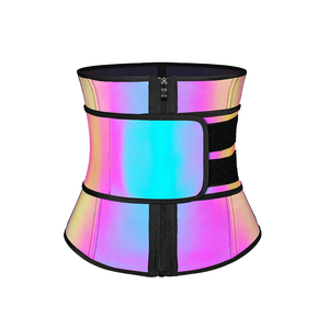 Guaina Modellante Riflettente Arcobaleno con 7 Stecche in Acciaio, Cerniera e Doppie Cinghie a Strappo, per il Controllo della Pancia e il Fitness Quotidiano - Product Image 2