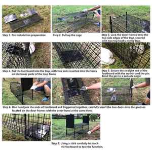 Piège pour animaux vivants en métal multi-portes personnalisé <span class=keywords><strong>Cage</strong></span> pour petits animaux à double porte sans cruauté pour <span class=keywords><strong>Rat</strong></span> chien lapin pliable lutte antiparasitaire - Product Image 5