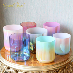 Cuencos de cristal degradados coloridos Crystal Soul Cantando Cuarzo Tamaño personalizado grande - Product Image 1