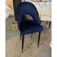Nouveaux tabourets de bar contemporains en velours de haute qualité, chaises de bar modernes, tabourets de luxe pour cuisine