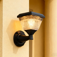 LumaNaga Lampe LED solaire étanche IP65 pour poteau de portail, corps blanc/noir, éclairage extérieur pour clôture, base E27, décoration murale