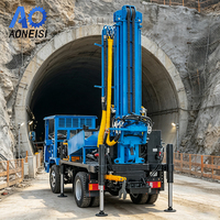 Foreuse hydraulique montée sur camion pour puits d'eau, profondeur 260m, capacité 4.95T, vitesse 50km/h, à vendre