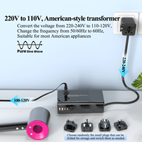 Convertisseur de voyage Foxcan haute puissance à onde sinusoïdale pure 2000W avec adaptateur USB et transformateur de tension multi-prises 220V vers 110V