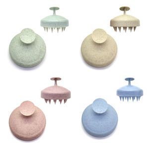 Brosse à <span class=keywords><strong>cheveux</strong></span> en silicone avec paille de blé et peigne démêlant à dents larges brosse à shampoing pour <span class=keywords><strong>cheveux</strong></span> <span class=keywords><strong>bouclés</strong></span> secs et humides logo personnalisé - Product Image 4