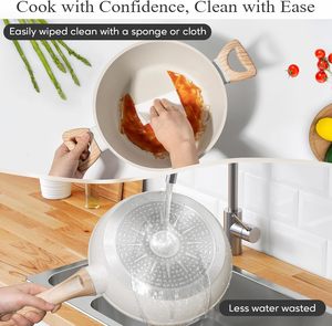 Bst nhà bếp Wares bán buôn 12 cái trắng chậu và chảo không dính Cookware sets Chất lượng cao Granite nhôm với Frying Chảo Set - Product Image 6