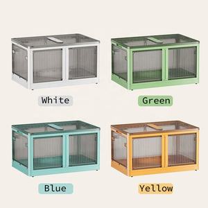 Estante plegable de <span class=keywords><strong>4</strong></span> colores, organizador de cajones, ropa transparente, cajas de almacenamiento de juguetes, contenedores, ruedas rodantes, almacenamiento cuadrado de plástico transparente - Product Image 2