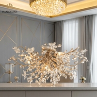 Nouveau Lustre Moderne 2026 en Forme de Couronne, Suspension LED en Fer et Cristal de Haute Qualité pour Salon et Restaurant