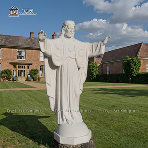 Escultura Religiosa Católica de Jesucristo con Manos Abiertas en Mármol TREVI, Personalizada, para Decoración de Iglesias TYLMR-1484 - Product Image 2