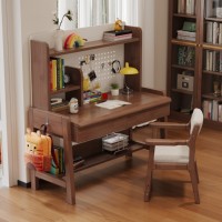 Bureau d'étude, bureau de travail, bureau informatique ; Bureau intégré réglable en hauteur avec étagère et ensemble chaise