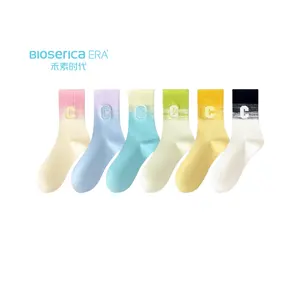 Bioserica Era Custom Women's Socks With Embroidery Logo High Quality 168 Needle Custom Socks For Men And Women