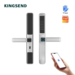 กุญแจล็อคประตูอัจฉริยะ Tuya Wi-Fi รุ่นบาง IP64 กันน้ำ ปลดล็อคด้วยลายนิ้วมือ/รหัสผ่าน/บัตร รองรับการจัดเก็บข้อมูลบนคลาวด์ ระดับความปลอดภัยสูง - Product Image 2