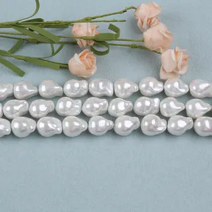 Zhuji Wholesale 16-17mm Shell Of Baroque Pearl Natural White Stands For Sale