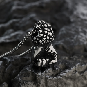 Collar de Acero Inoxidable con Colgante de Puño para Hombre, Estilo Hip Hop, Diseño Geométrico, Joyería de Regalo - Product Image 2