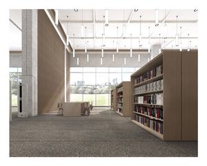 Lujo nogal PVC modelo inteligente de madera abierto arco giratorio de madera biblioteca de pared estantería gabinete - Product Image 6