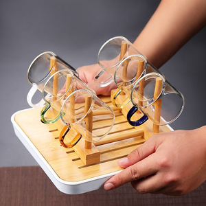 Juego de Tazas de Té de Vidrio de 6 Piezas de 80 ml y 120 ml con Soporte de Madera para Té Kung Fu y Té de la Tarde - Product Image 2