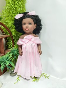 Venta al por mayor de 18 pulgadas muñeca de goma americana de alta calidad personalizado africano negro modelo de juguete suave para niñas hecho de plástico - Product Image 2