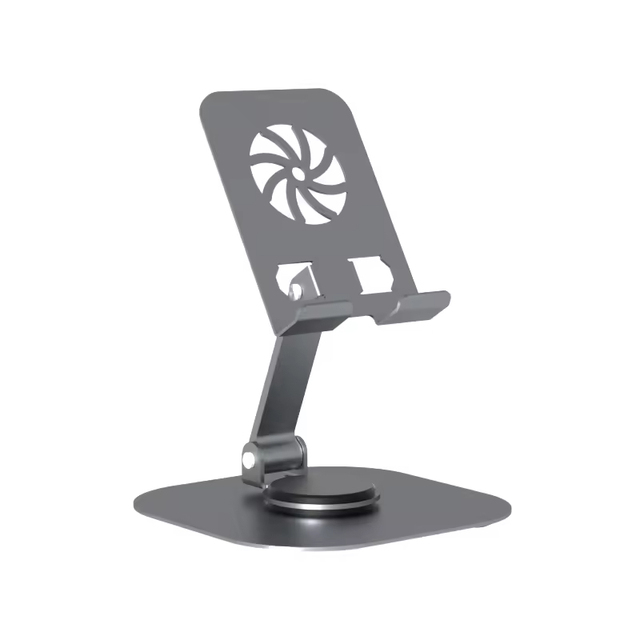 Professional Cooling Aluminum Mobile Phone Stand with Strong Load-bearing Capacity, 360° Rotation and Adjustable Tablet Stand