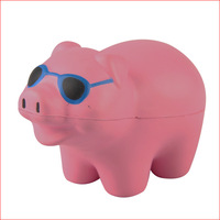 Lunettes en forme de cochon en mousse de polyuréthane (PU) ; Jouet anti-stress à presser pour enfants ; Nouveau style, qualité export, simulation animale en PU