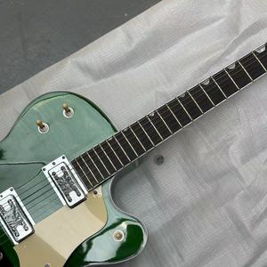 Guitare GRTCH Green Brand, corps semi-creux, manche chromé, livraison rapide (vert bleu orange) - Product Image 5