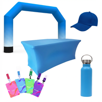 Coffrets promotionnels personnalisés pour stands d'exposition modernes, imprimés en sérigraphie sur polyester écologique, cadeaux et objets publicitaires pour exposants