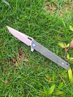 Couteau de poche d'extérieur avec manche en Micarta, logo OEM/ODM, pour le camping, la randonnée, la survie, couteau pliant en acier D2 de qualité DIY, usiné CNC