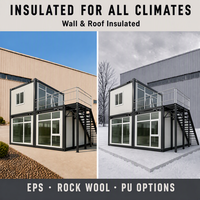 Conteneur modulaire de 20 pieds, vente directe du fabricant, conteneur mobile à plateau adapté aux villas/maisons/bureaux