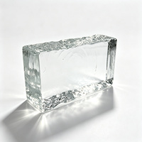Brique de verre rectangulaire décorative à motif de glace cristalline hautement translucide, à fusion à chaud, pour la décoration intérieure - Meilleures ventes