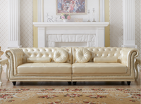 Chesterfield Traditionelles Kunstleder-Sofa-Set - Langlebige Wohnzimmermöbel für Lager- und Schulnutzung