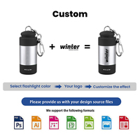 Vente flash - Mini lampe torche portable d'extérieur, porte-clés, rechargeable par USB, lampe torche LED avec logo personnalisé